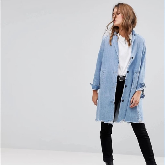 Levi's Jackets & Blazers - Levi's Long Line Denim Coat with Raw Hem